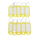 Yellow portable plastic key fob key tag ID labels 10 pieces J7C8