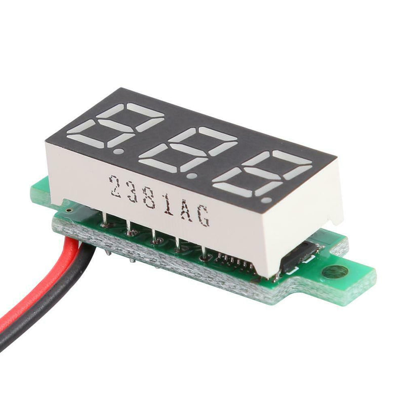 0.28 inch Digital Direct Voltage Gauge Head 2 Line DC4-30V (Yellow Green)