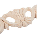 Practical Home Furniture Door Decor Unpainted Flower Wood Carved Long Onlay