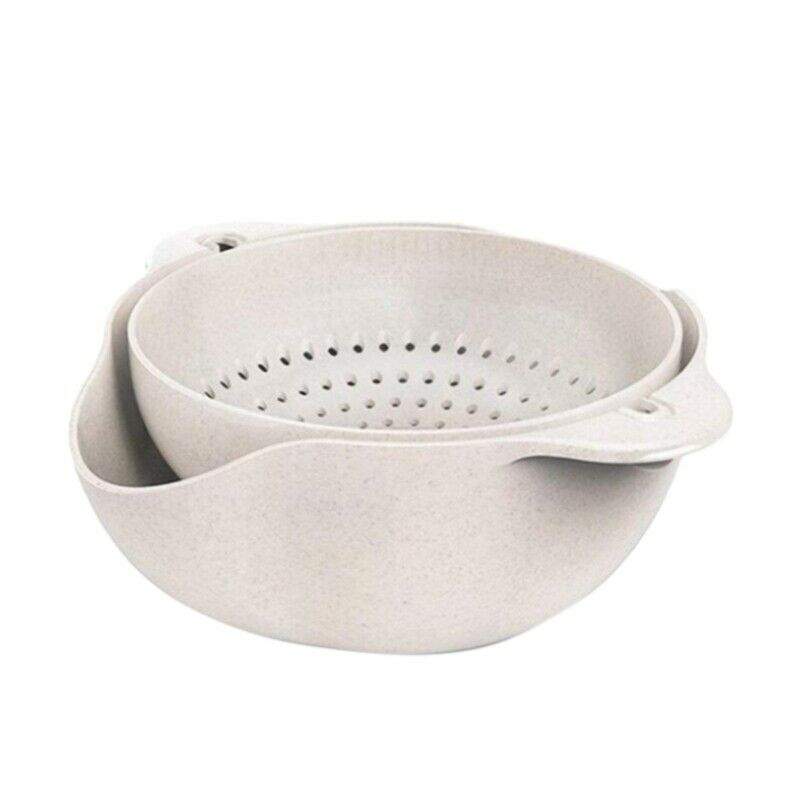 Practical Double Layer Cutlery Hollow Kitchen Draining Basket T2L5