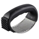 Stainless Steel Manual Garlic Presser Ginger Chopper Kitchen Tool (Black) A