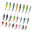 24pcs/Set 3 Different Style Minnow Fishing Lures Hook Baits Crankbait Bass