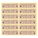 60pcs Hand made with love Seal Stickers for DIY Gift Cookie Packaging Labels M!