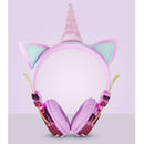 Unicorn Cartoon Glitter Kids Headphone with Microphone Mic
