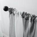 2xColourful Stripes Bedroom Sheer Curtains Faux Linen Voile Curtains~Color_3