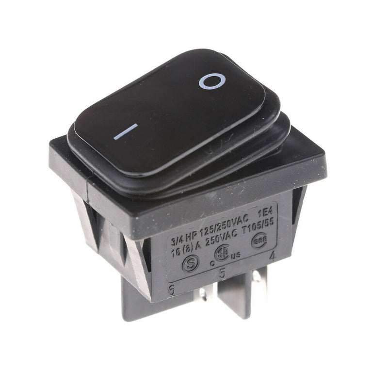 4Pin 2Position Circuits DPST ON-OFF Rocker Switch 16A 250V Black WaterproofS Gn