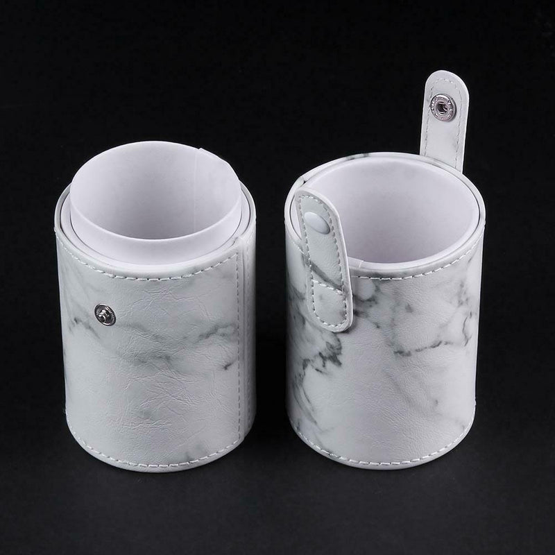 Travel PU Marbling Makeup Brushes Pen Holder Storage Cosmetic Case Box(S) A