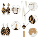 6Pcs Leopard Jewelry Set Leopard Print Earrings Bracelet Tassel Necklace forT4B9