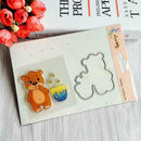 Cute Bear Cutting Die Stencil Transparent Seal Stamp for Scrapbooking Craft