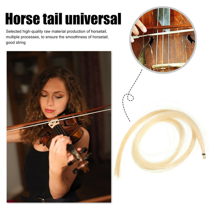 2 Hank Universal Stallion Horse Hair for Violin Bow Stringed Instruments