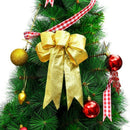 12 Pcs Glitter Christmas Tree Bow Ribbon Bows, Long 10 Inches and Wide 8 In