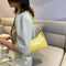 Fashion Alligator PU Handbag Women Solid Tote Elegant Shoulder Bag (Yellow)