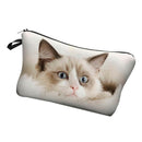 Cute pattern Pouch Travel Case Cosmetic Makeup Bag (Beige Cat)