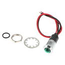 Motorcyle Boat Green 12V Metal Indicator Pilot Dash Light Lamp Wire Leads