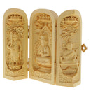 Buddha Statue Carved Locker Box Sculpture Decoration Made of Boxwood Style-7