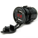 Dual USB LED Charger Socket Voltage Voltmeter Panel 12V DC Motorcycle Car 3.1A