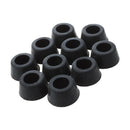 10 Pcs 15mm Dia. Cone Shaped Furniture Black Rubber Foot Covers Pads U9Z2