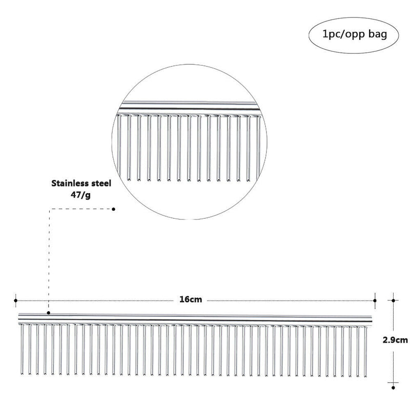Pet Comb Dog Cat Metal Double Row Teeth Brush Grooming Hair Comb Fur Rake Tool.