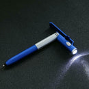 Multifunction Ballpoint Pen Folding LED Light Mobile Phone Stand Pen (Blue