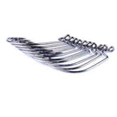 Lot 50PCS Outdoor High Carbon Steel Bass Worm Hooks Jig Big Fishing Crank Hooks