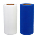 6"x 25yd Tulle Roll Spool Wedding Netting Fabric Gift Craft Royal Blue+White