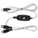 2 IN 1 USB to MIDI Interface Converter Cable PC to Music Studio Keyboard Adapter