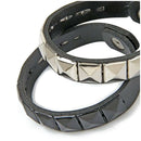 2X Bracelet leather strap metal retro square rivets Bracelet W6Z5
