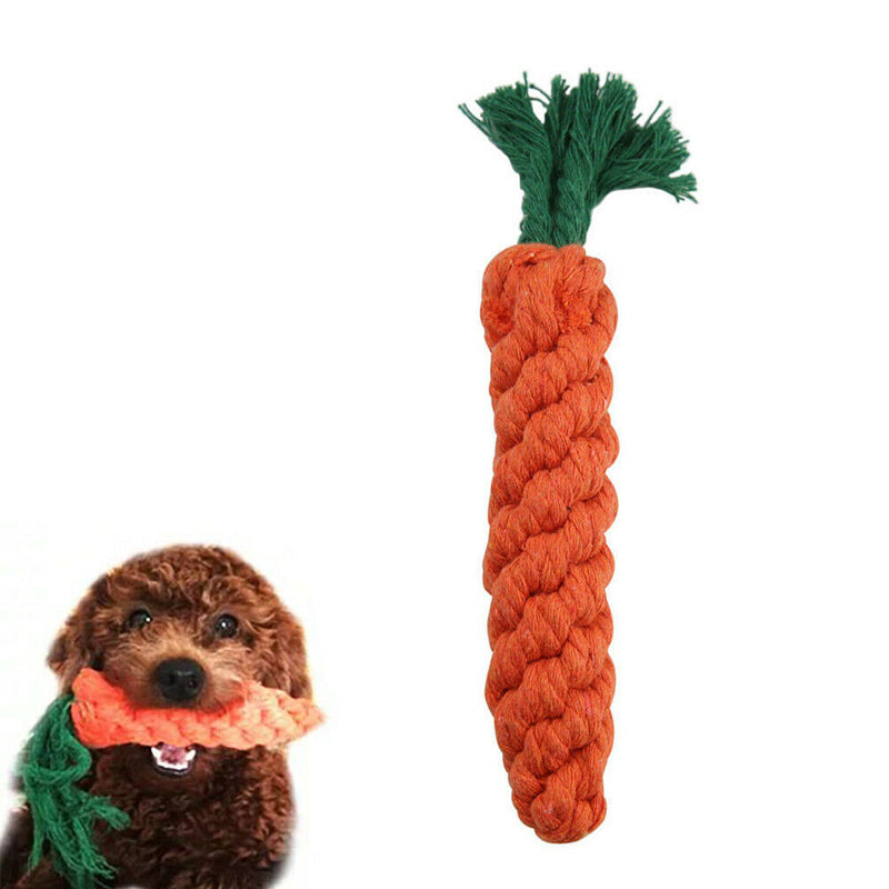 Chew Toys Braided Cotton Rope Carrot Durable Dog Teeth Cleaning For Pet Bite  TE
