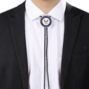 Men  Navy Necktie Western Cowboy Bolo Tie American Eagle