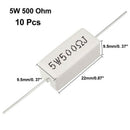 5W 500 Ohm Power Resistor Ceramic Cement Resistor Axial Lead 10 Pcs White K5S4
