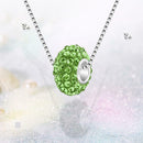 Crystal Ball Pendant Necklace Fashion Rhinestone Choker Jewelry (Green) A