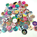 Pack of 100 Mixed Wooden Buttons in Bulk Landscape Buttons for Crafts Button
