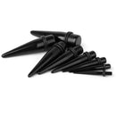 Black EAR STRETCHING KIT SET of 8 Size EAR STRETCHER EXPANDER TAPER PLUGS 4-18mm