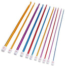 11pcs 27cm Multicolour Aluminum Tunisian Afghan Crochet Hook Knit Needles 2 R8M9