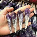 9cm Natural Amethyst Cluster Quartz Stone Crystal Point Wand Specimen Healing