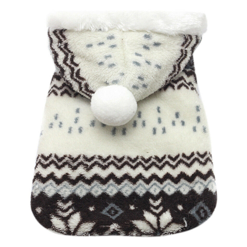 Small Puppy Dog Snow Jumpsuit Snowlake Jacket Hooded Hoodie Warm Clothes M