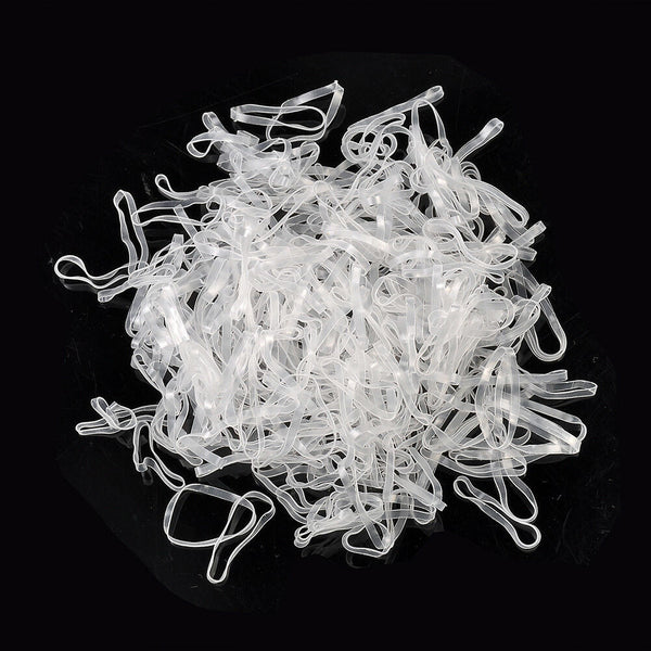 500Pcs Mini Clear Rubber Hair Elastic Bands Braids Plaits Hair Tie New