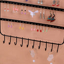 Wall Earring Organizer Hanging Holder Necklace Display Rack Holder (Black)