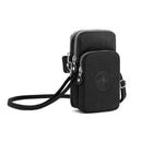 Women Nylon Messenger Bag Arm Pack Sports Small Mobile Phone Pouch (Black)