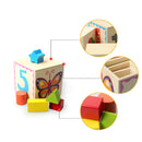 5 Piece Wooden Stacking Boxes Cubes w/ Geometric Blocks for Kids Education