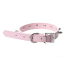 Pet Collar Dog Studded Collar PU Leather Pink Size M