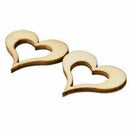 50Pcs/Set Wooden Heart Embellishments Natural Tackle Home AU Basswood Decor