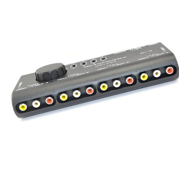 4 Way AV Selector RCA Selector Composite Audio Selector L / R With 4 Inputs And