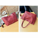 4Pcs Women Handbags Purse Shoulder Bags Casual Tassel Tote Bags(Red)