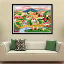 Oil Painting Landscape Cross Stitch Embroidery Kit 14ct Count 66 x 49cm