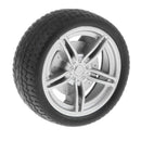 40mm 5 Spoke Plastic Hub Wheel Rim & Tires RC Car Buggy Tyre, Pack Of 4