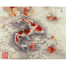 Painting By Numbers Kit DIY Fish Leaf Hand Painted Canvas Oil Art Picture