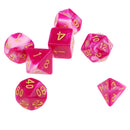 7pcs Acrylic Polyhedral Dice Set RPG Dice Set D4 D6 D8 D10 D12 D20 for DND B