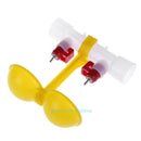 Double Outlet Drinking Hanging Chickens Cups Nipple Drinker Poultry Waterer Feed