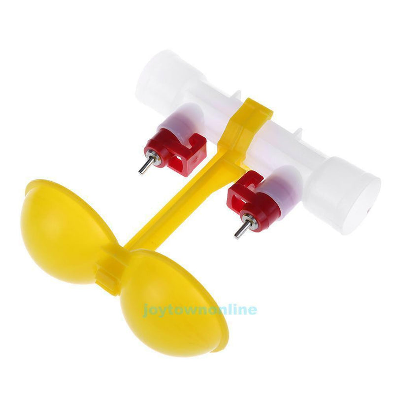 Double Outlet Drinking Hanging Chickens Cups Nipple Drinker Poultry Waterer Feed